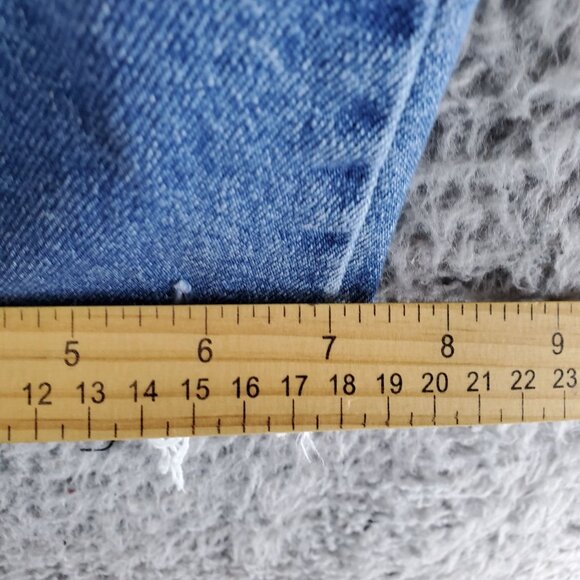 Just Black Denim Jeans Womens Size 29 Blue Distressed Raw Hem Straight Cut USA - Picture 8 of 12